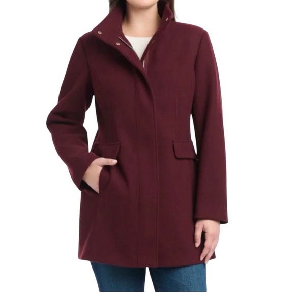 Vince Camuto Jackets & Blazers - Vince Camuto Dark Red Full Zip Coat Jacket Size Large